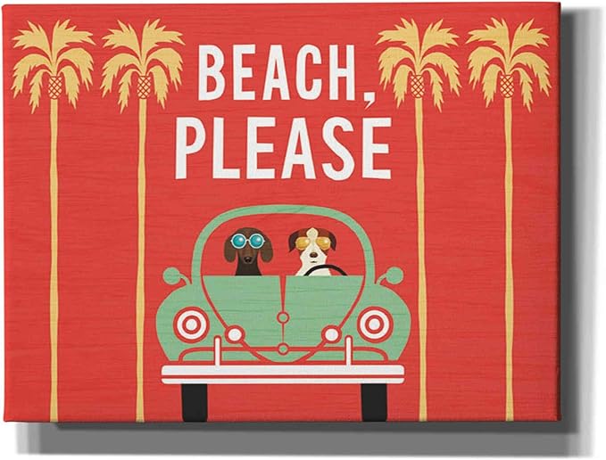 Epic Graffiti 'Beach Bums Beetle I' by Michael Mullan, Canvas Wall Art, 26"x18"