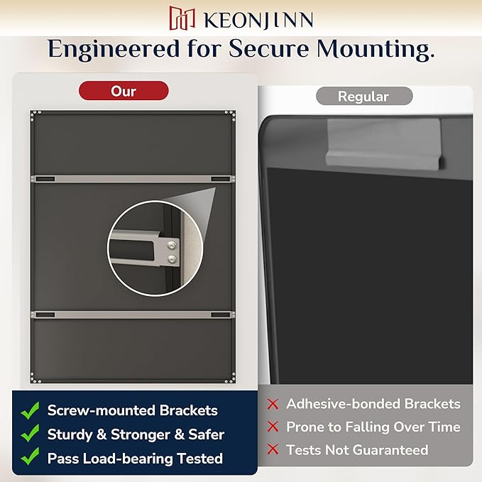 Keonjinn 16 x 24 Inch Black Bathroom Mirrors for Over Sink, Beveled Rectangle Framed Mirrors for Wall, Black Small Bathroom Vanity Mirror, Tempered Glass, Square Corner, Farmhouse Style
