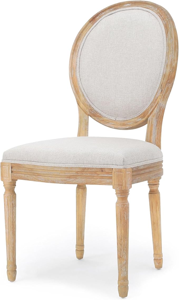 Christopher Knight Home Hilary French Country Fabric Dining Chairs (Set of 4), Beige, Natural