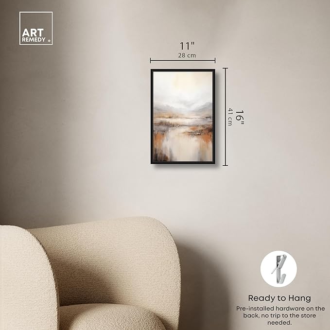 Art Remedy Natural Cascades Canvas Muted Abstract Wall Art, Black Frame, 10" x 15"