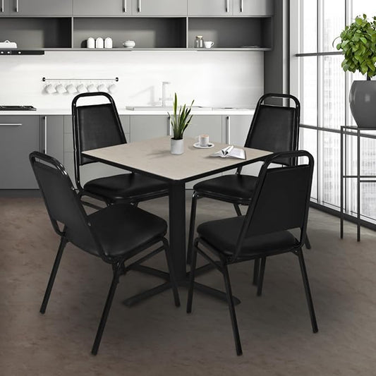 Regency Cain Medium 36 in. Square X-Base Breakroom Table- Maple