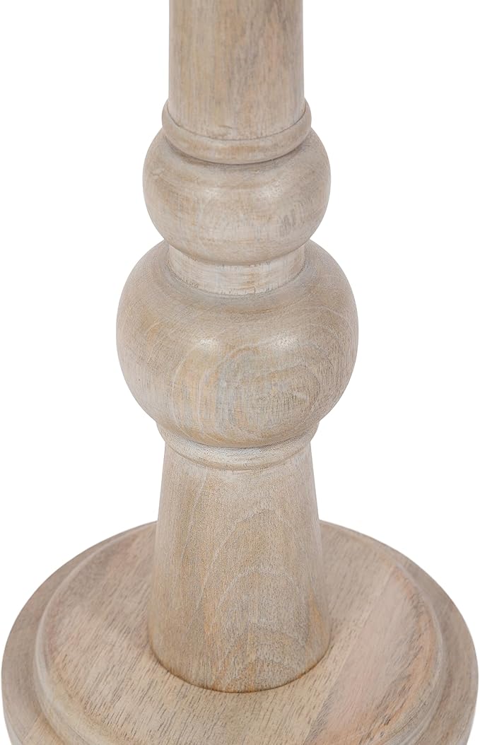 Kate and Laurel Wegner Coastal Wooden Round Drink Table; 8 x 23; Whitewash; Elegant and Durable Pedestal Table for Use as Small Drink Table; Plant Stand; or Decorative Item Display