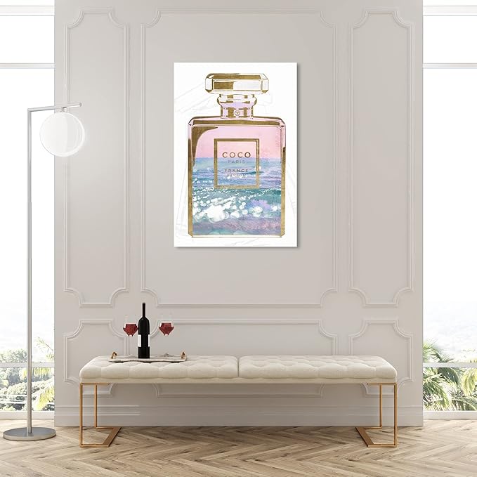 Oliver Gal Fashion and Glam Wall Art Canvas Prints 'Blush Ocean Spray Perfume' Perfumes