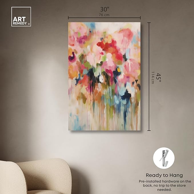 Art Remedy Soft Lush Pastel Canvas New Floral Wall Art, Gallery Wrapped, 30" x 45"
