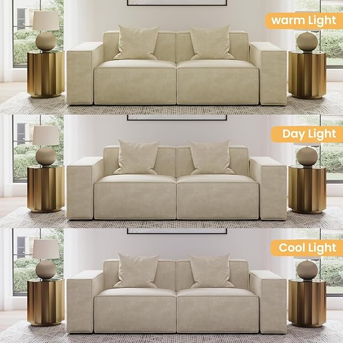 85" Power Sofa,Modular Sectional Couches for Living Room, Modern Large Reclining Loveseat, Comfy Velvet Cloud Couch with Deep Seat, Pet Friendly, Free Combination for Home(Beige)