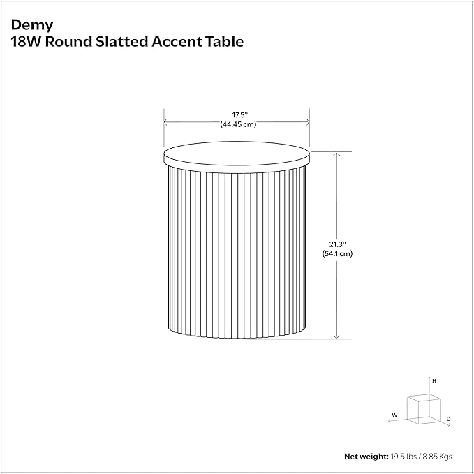 SIMPLIHOME Demy End Table - 18 inch Wide Solid Mango Wood Round Accent Table in Natural, Handcrafted Industrial Nightstand or Lamp Stand for Living Room or Bedroom with Slatted Base, Assembled