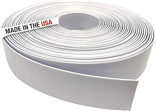 1.5" Wide x 20' Roll Vinyl Strap for Patio Chairs, Lawn Furniture, and Deck Chairs, Make Your Own Replacement Straps, Plus 20 Free Fasteners, (White)