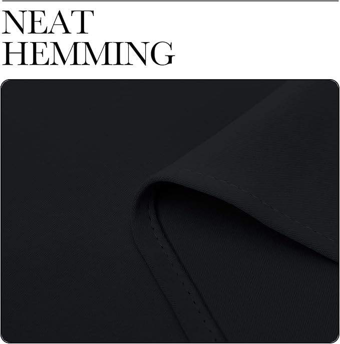 NICETOWN Cold Reducing Thermal Curtains, Full Blackout Curtains 84 Inches Long for Dining Room, Soundproof Window Treatment Drapes for Hall Room, Black, 62 inches Wide Per Panel, Set of 2