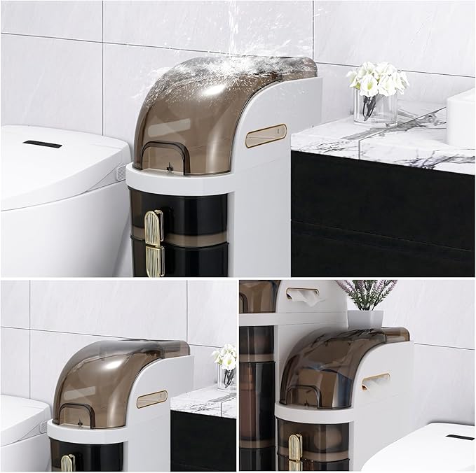 Slim Bathroom Storage Cabinet,Waterproof Narrow Bathroom Drawers,Suitable for Small Spaces,Ideal for Bathrooms, Living Rooms,Toilet,Kitchen or Bedrooms (4-Tiers)