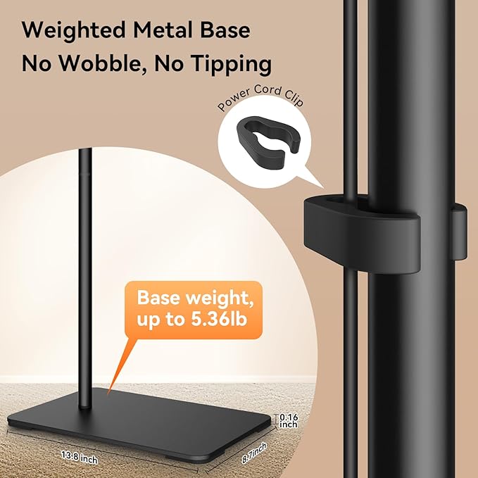 Bling Lash Light for Eyelash Tech, Flexible Neck Led Half Moon Light Floor Lamp for Eyelash Extensions/Tattoo Artists/Estheticians, Sparkly Lash Lights, with Stand Tray, Crystal Diamond