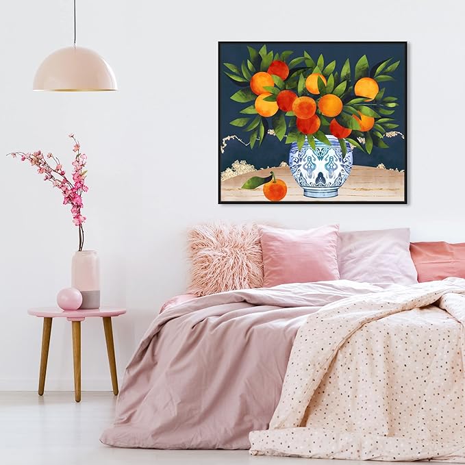 The Oliver Gal Artist Co. Food and Cuisine Wall Art Framed Canvas Prints 'Fruits and Porcelain' Fruits