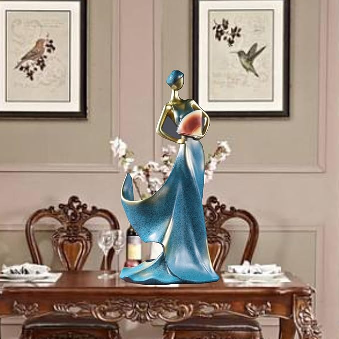 Wine Rack, Beauty Lady Wine Bottle Holder, Countertop Wine Holder Stand, Decorative Wine Racks for Kitchen Home Bar Tabletop Decor