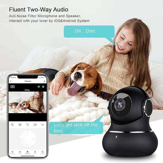 litokam 2 Pack Indoor Security Camera - Black & White