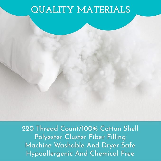 Toddler Pillow 13x18 for Sleeping – Kids Pillow for Toddler Bed, Travel, Daycare & Preschool – Soft Hypoallergenic Cotton Toddler Bed Pillow for Ages 2–5, Small Pillow for Kids Nap Time (1-Pack)