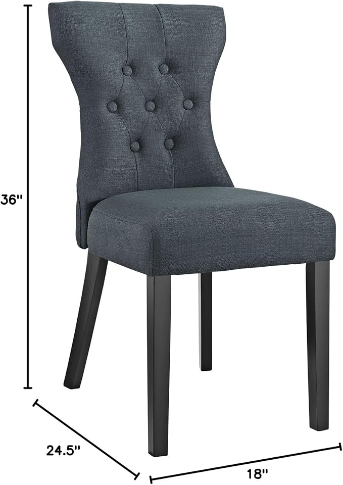 Modway Silhouette Modern Tufted Upholstered Fabric Parsons Kitchen and Dining Room Chair in Gray