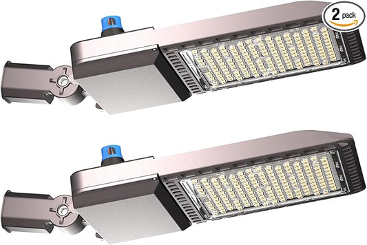500W LED Parking Lot Lights Outdoor (75000lm Eqv 2000W HPS) Dusk-to-Dawn Parking Lot LED Lights Commerical Slipfitter Mount Stadium Flood Light for Yard,Street,Garage-2Pack 7Yrs Warranty