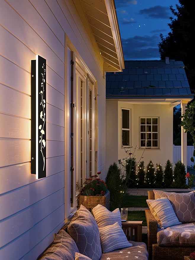 Modern Outdoor Wall Lights 39.4inch LED Long Wall Sconce 3000K Exterior Light Fixture Porch Lights 32W Exterior Lighting Fixtures for Patio Balcony Terrace Garden