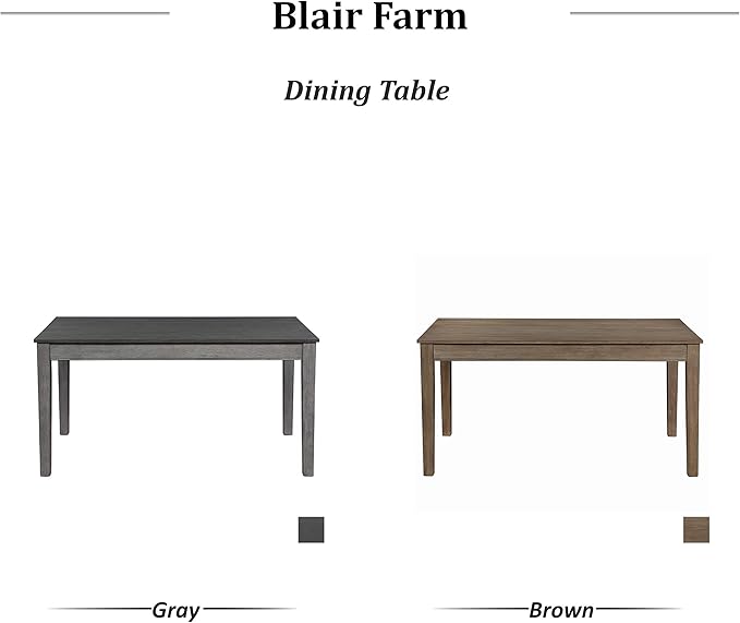 Homelegance Blair 60" Dining Table with Drawer, Grey