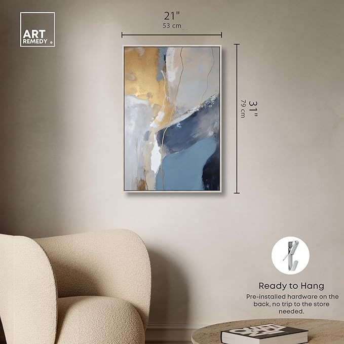 Art Remedy This Close Canvas Timeless Abstract Wall Art, Silver Frame, 20" x 30"