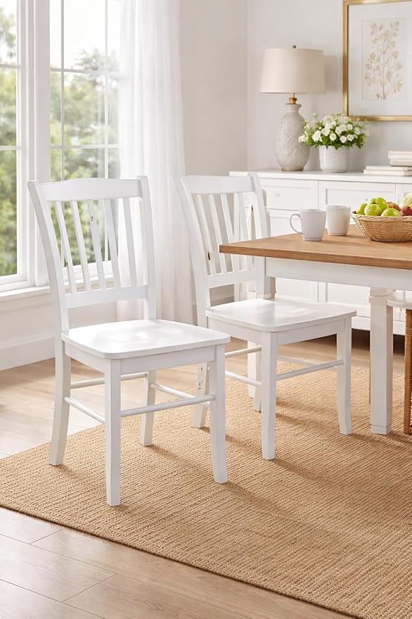 Boraam Shaker Dining Room Side Chairs, Set of 2 – Cream Finish