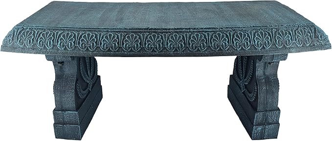 Arcadia Garden Products BE01B Outdoor Fiberclay Garden Bench for Patio, Porch, Park, Lightweight and Durable Outside Furniture Decor, Brushed Teal