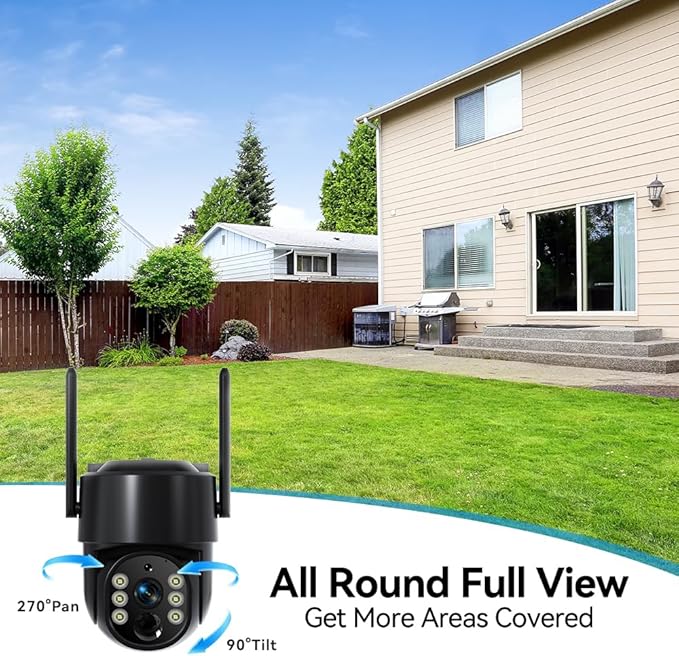 Solar Security Cameras Wireless Outdoor, 5G&2.4GHz Cameras for Home Security, 2K Solar Outdoor Camera, Color Night Vision, AI Human Detection, 2-Way Talk, Siren Alarms (Two)