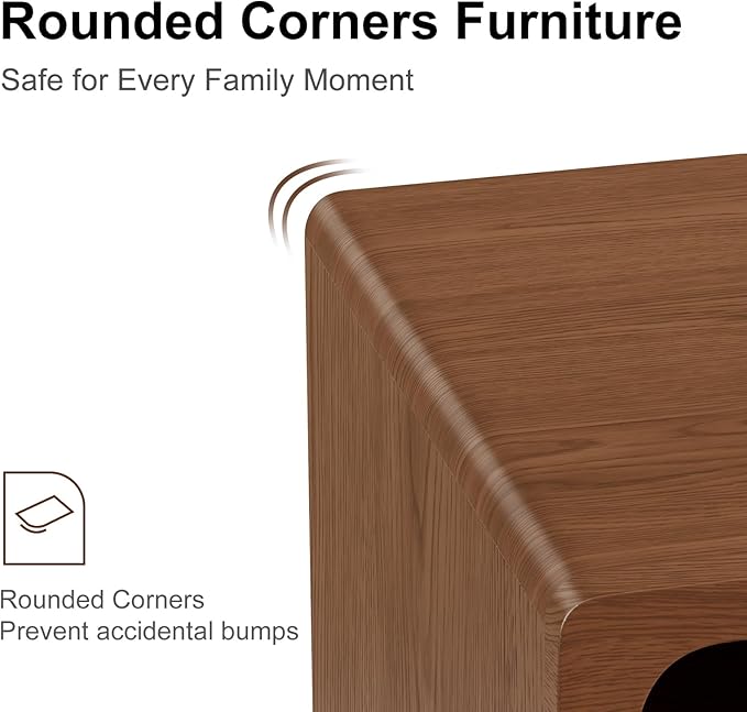 Solid Wood Skinny Nightstand Slim Nightstand with Drawer,Modern Narrow Bedside Table,Narrow Skinny Side Table for Bedroom,Walnut