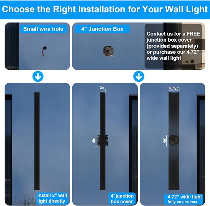 Modern Outdoor Wall Lights - 2pack 70.8inch Black Exterior Light Fixtures Wall, Porch Lights Outdoor Wall Sconce, Patio Long Strip Wall Light Fixtur Outside for Garage, House