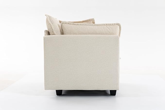 78'' Deep Seat Cloud Loveseat, Chenille Upholstered 2-Seats Modular Sectional Sofa Couch, Modern Comfy Settee Loveseat for Living Room Set, Small Apartment