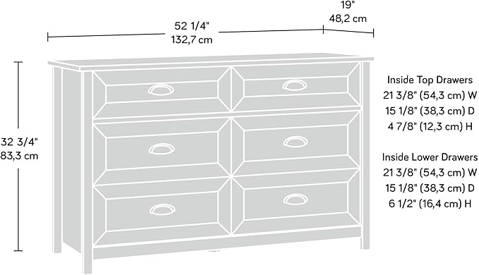 Sauder County Line Dresser, Salt Oak finish
