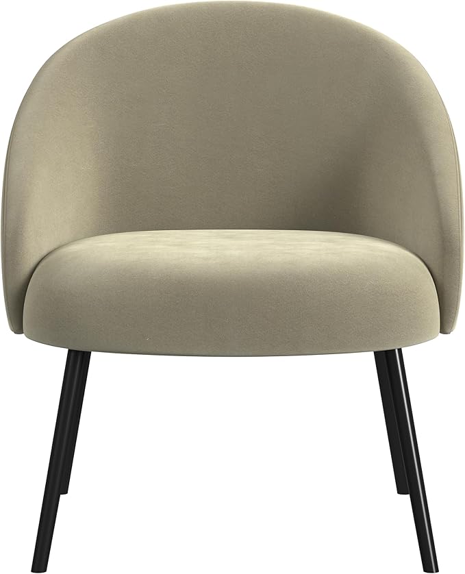 Homepop Home Decor | Upholstered Modern Accent Chair | Accent Chairs for Living Room & Bedroom | Decorative Home Furniture, Taupe Velvet