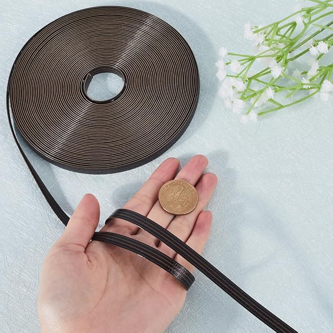 GORGECRAFT 10m Rattan Repair Kit Coffee Wicker Repair Material Plastic Rattan Wicker Roll Waterproof Rattan Fix Material for Garden Patio Furniture and Rattan Chair Sofa Storage Basket