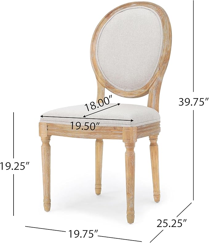 Christopher Knight Home Hilary French Country Fabric Dining Chairs (Set of 4), Beige, Natural
