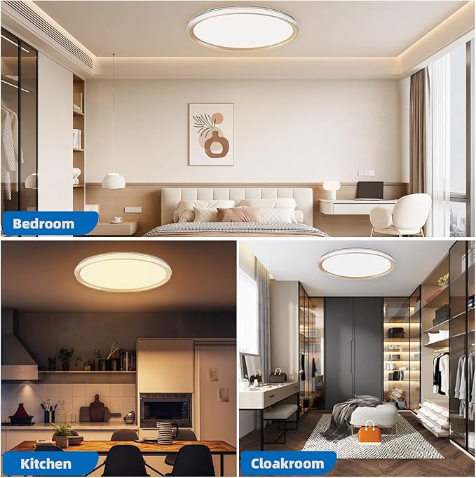 Led Ceiling Light Flush Mount,Bedroom Lights for Ceiling,led Kitchen Ceiling Light,Dimmable 35W 4000LM,5CCT Selectable Color Temperature,15 in for Living Room,Office,Hallway,Bedroom,Kitchen