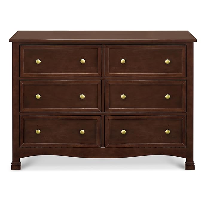 DaVinci Kalani 6-Drawer Baby Dresser for Nursery - Wooden Double Chest of Drawers for Kids, Boys and Girls - Multi-Purpose Storage Espresso Dresser for Bedroom, Living Room & Hallway, Easy to Assemble