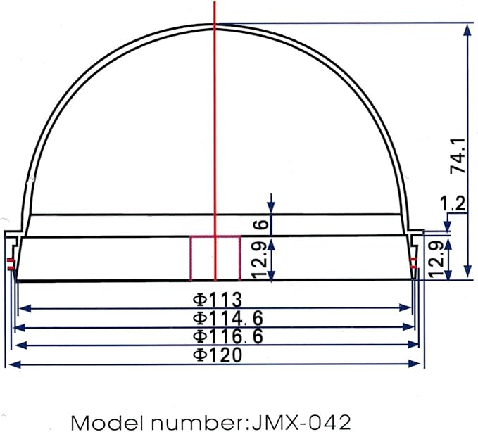 JMX Acrylic/PC CCTV Replacement Clear Camera Dome Cover Security Camera Housing Pet Dog Fence Window Skylight Window (4.2 Inches, Transparent)