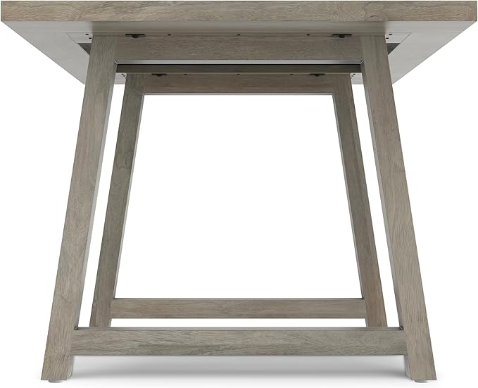SIMPLIHOME Whitley Dining Table - 72 inch Wide Solid Mango Wood Rectangular Table in White Wash, Modern Farmhouse Style for Dining Room or Kitchen with Extra-Thick Trestle Base, Seats 6