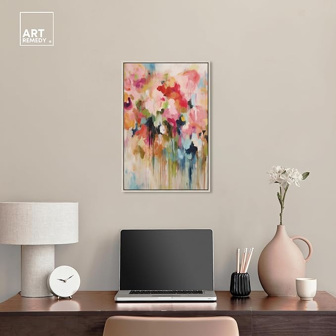 Art Remedy Soft Lush Pastel Canvas New Floral Wall Art, Silver Frame, 16" x 24"