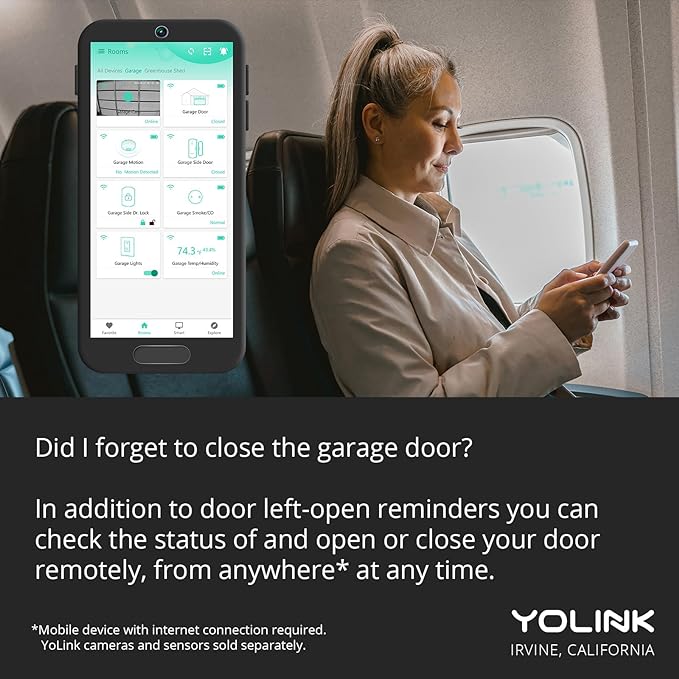 YoLink Finger - Remote Control Existing Garage Door Opener, 1/4 Mile World's Longest Range Garage Door Operator Controller, YoLink Hub Required
