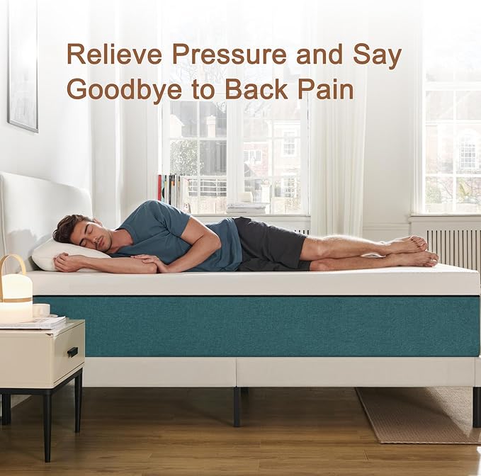 Twin Mattress,8 Inch No Fiberglass Gel Memory Foam Twin Size Mattress in a Box，Pressure Relief with Medium Firm Support,75" X 39" X 8", Medium Firm,Blue