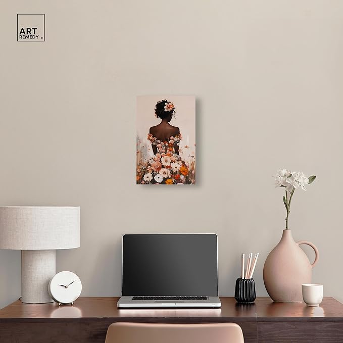 Autumn Bloom Dress Canvas Print Fashion Wall Decor by Art Remedy, Gallery Wrapped, 10 x 15