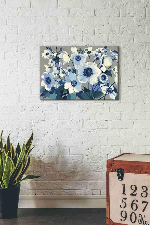 Epic Graffiti 'Anemones Japonaises I' by Shirley Novak, Canvas Wall Art, 26"x18"