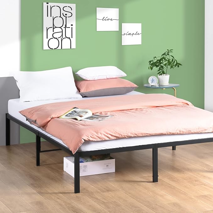 Olee Sleep 14 Inch Dura Metal Steel Slat Bed Frame, Twin XL