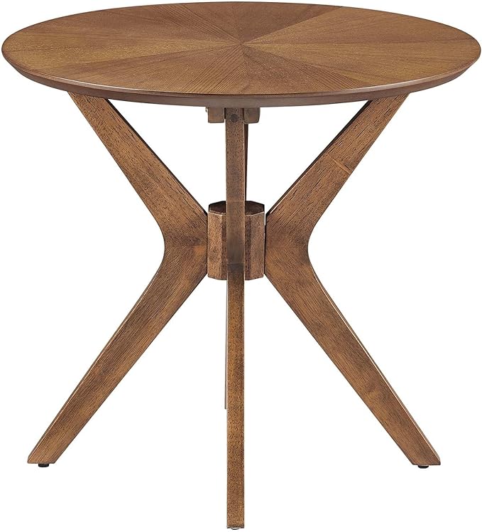 Modway EEI-6558-WAL Crossroads 24” Round Wood Side Table, Walnut