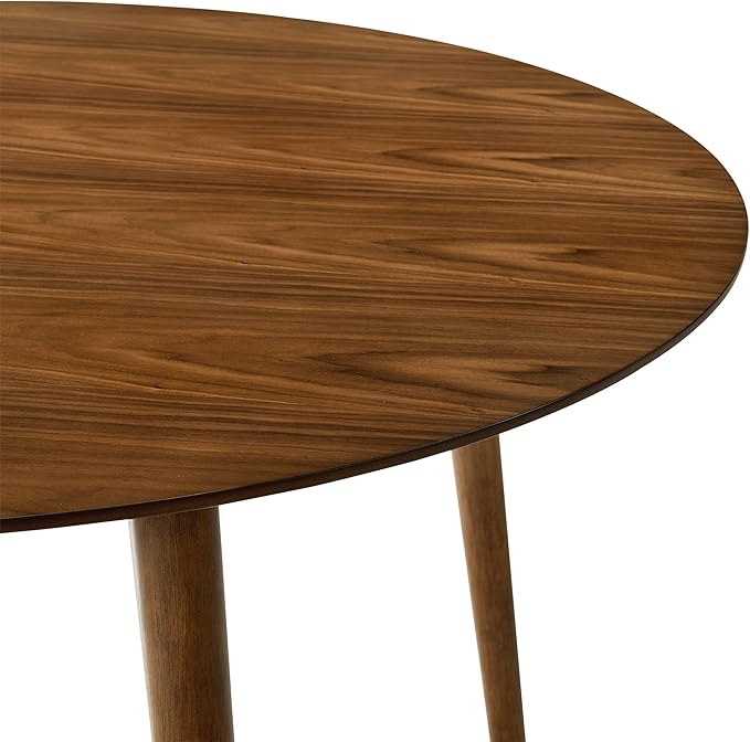 Armen Living Arcadia 42" Round Dining Table in Walnut Wood