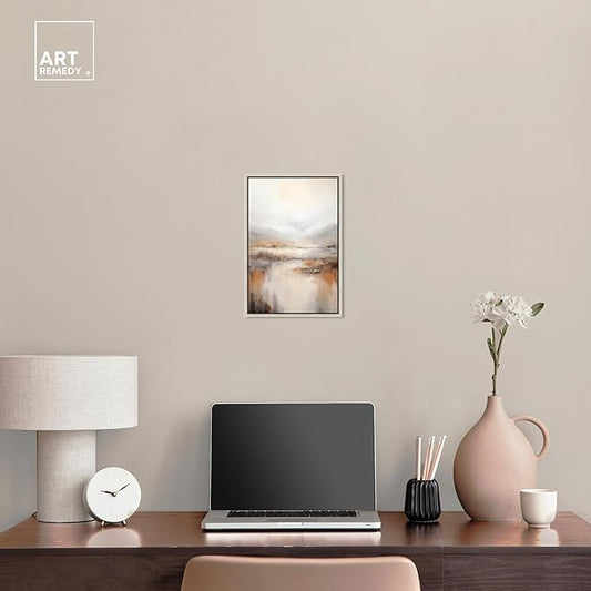 Art Remedy Natural Cascades Canvas Muted Abstract Wall Art, Silver Frame, 10" x 15"
