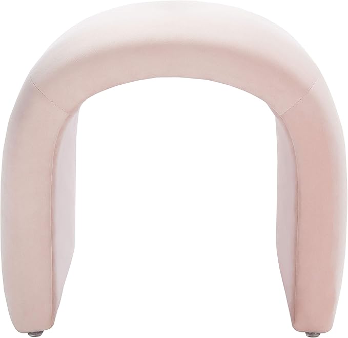 Safavieh Home Collection Kibo Modern Waterfall Light Pink Velvet Ottoman (Fully Assembled)