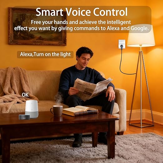 Tuya Smart Plug,Mini with Energy Monitoring,Pro Series 15A Plug,2.4G Wi-Fi Outlets Support Alexa, Google Assistant, Time Schedule,ETL & FCC Certified, 4 Pack