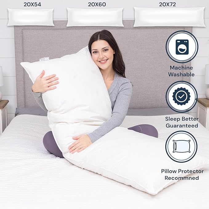Luxury Premium Polyester Full Body Pillows for Adults - 3 Different Sizes for All!