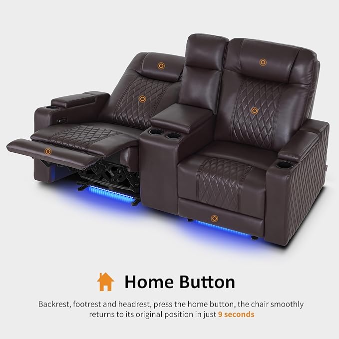 MCombo 80" Zero Gravity Oversized Power Reclining Loveseat with Adjustable Headrest for Living Room, Double Recliner Sofa with USB & Type C, Armrest Storage & LED Light HTS401SET